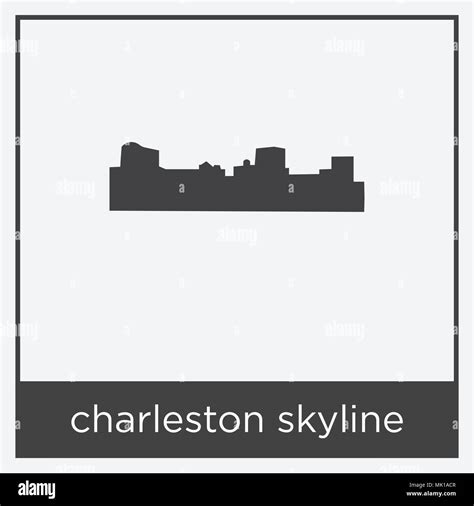 Charleston Skyline Icon Isolated On White Background With Gray Frame