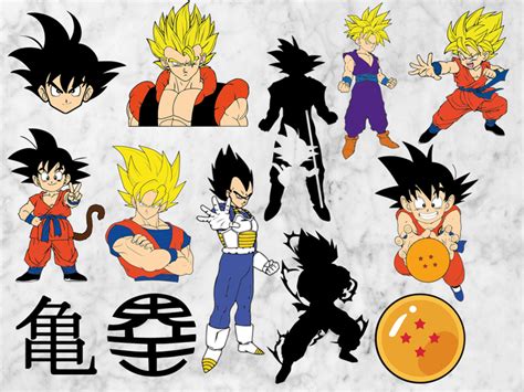 ArtStation Anime SVG Files Pack DBZ SVG Goku Vegeta Pikoro Gogan Trunks