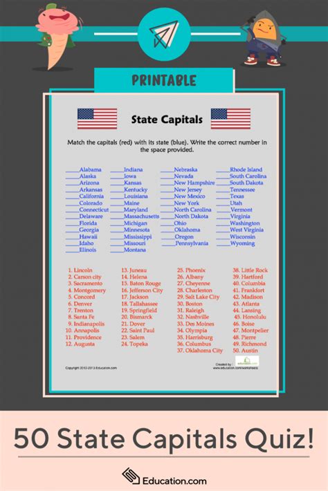 Quiz Worksheet About States Free Printable Us Map Blank Blank Us Map