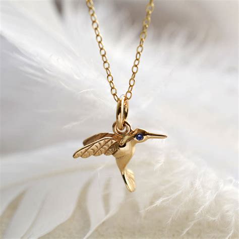 Nine Carat Gold Hummingbird Necklace With Ruby By Lily Charmed