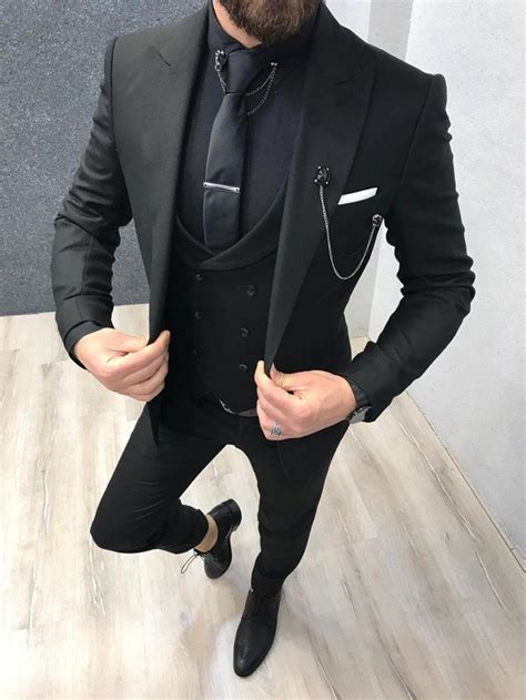 Paul Black Slim Fit Suit Slim Fit Suit Men Designer Suits For Men