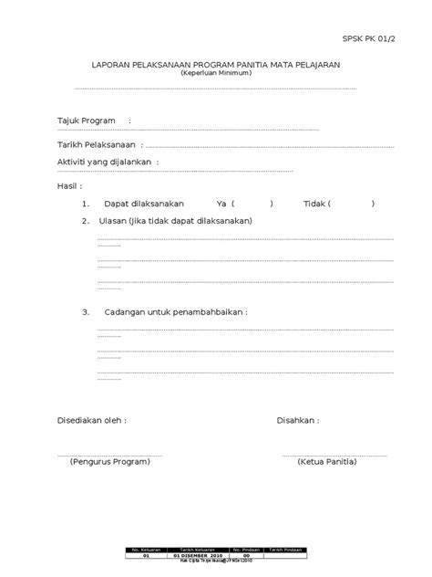 Format hasil pemeriksaan kontak kusta. Borang Pk 01 2 Laporan Pelaksanaan Program Panitia Mata Pela