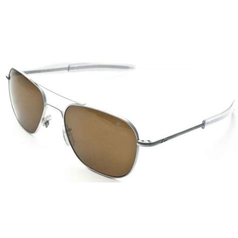 Shop American Optical Original Pilot Bayonet 57mm Matte Chrome Cosmetan Sunglasses Free