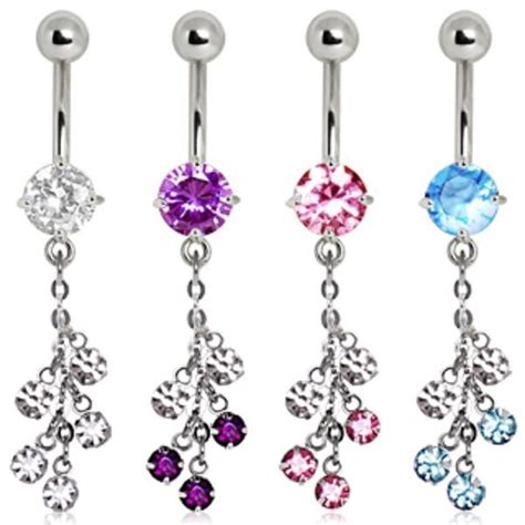316l Surgical Steel Multi Cz Vine Navel Ring Belly Button Piercing Jewelry Navel Jewelry Navel