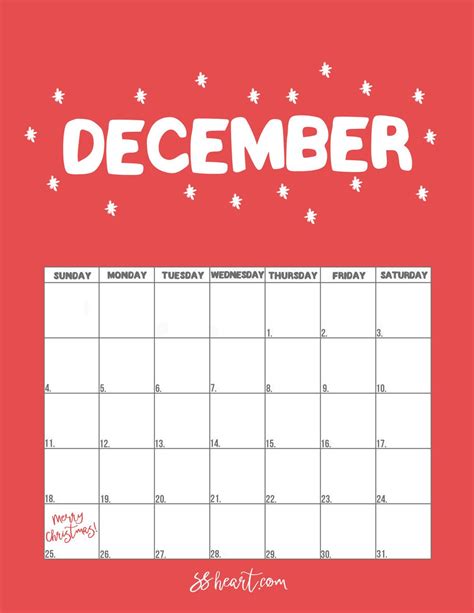 Show Me December Calendar