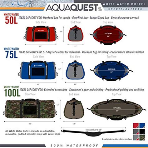 Aqua Quest White Water Duffel 100 Waterproof Bag 50l 75l And 100l