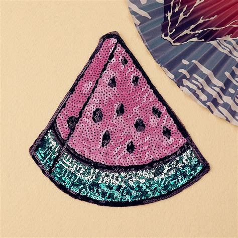 Watermelon Sequins Patches Vintage Embroidered Patch Applique Fabric