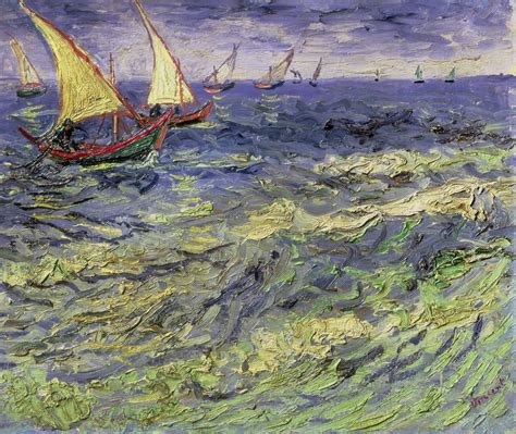 Seascape At Saintes Maries View Of Mediterranean By Vincent Van Gogh