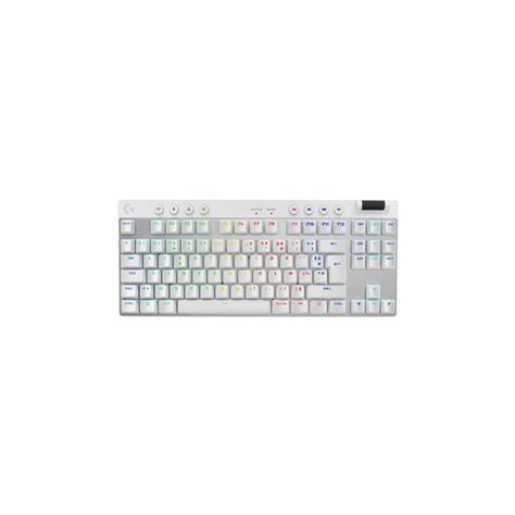 Logitech Clavier Gaming mécanique sans fil Azerty Logitech G PRO X TKL Lightspeed Blanc