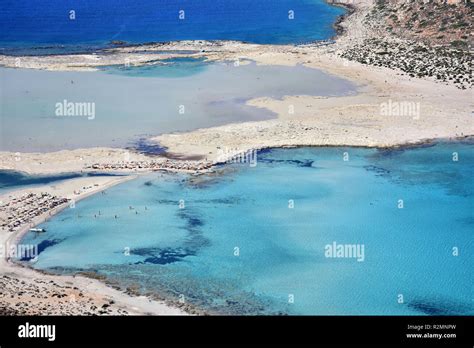 Balos Lagoon And Beach Top View On Crete Island In Greece Stock Photo