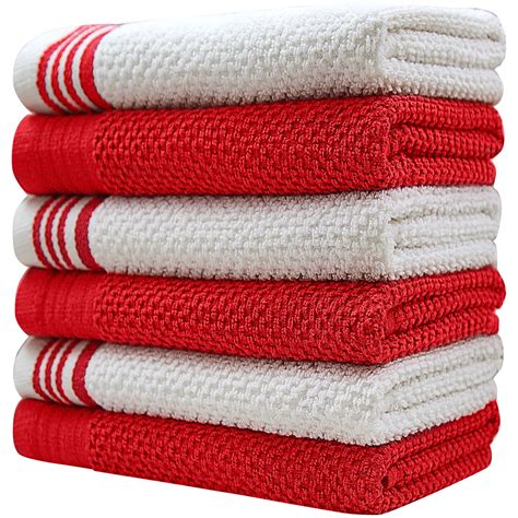Bumble Premium Large Cotton Kitchen Towels 16”x 28” 6 Pack Weft
