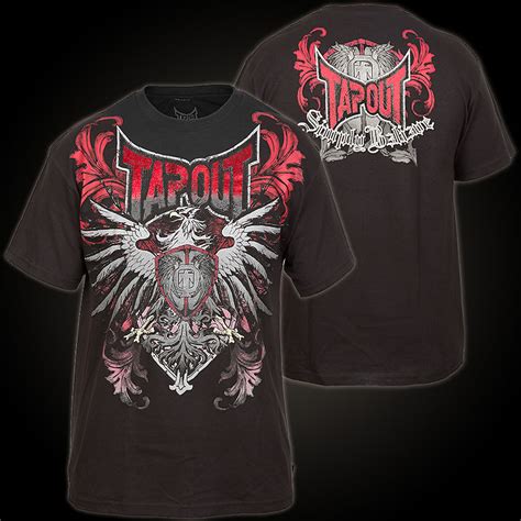 Tapout T Shirt Black Bird Black T Shirt Features Large Print Designs