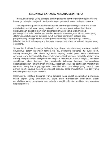 Keluarga Bahagia Negara Sejahtera