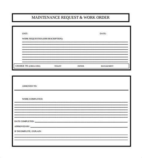5 Maintenance Work Order Template Free Download