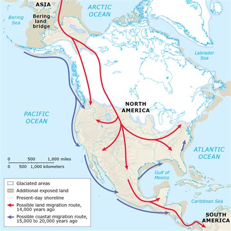 Map 11 Migration Routes Into The Americas Is A Map Of North