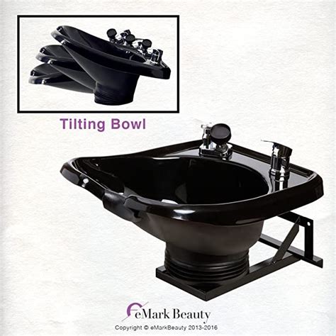 Fully Adjustable Wall Mounted Tilting Shampoo Bowl Black