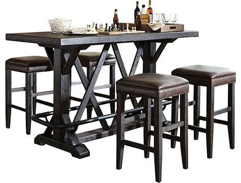 Chairs, white, vintage look, space saving. Furniture City Brew Bar Stout Table and 4 Stools | Art Van ...