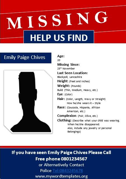 11 free missing person poster templates my word templates