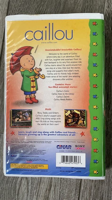 Caillou Caillous Reading Adventures Vhs Etsy