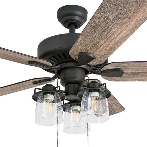 Prominence Home Briarcrest Farmhouse 52" Aged Bronze LED Ceiling Fan