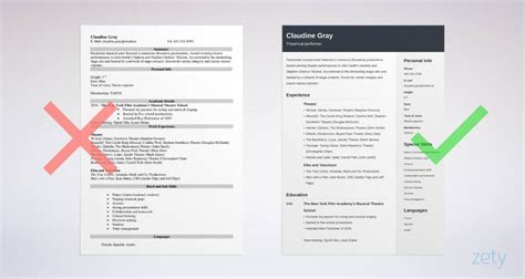 Theatrical Resume Template Word