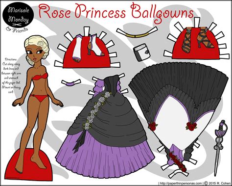 Rose Princess Ballgowns Paper Doll