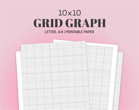 10x10 Grid Graph Paper Printable Digital Products With Reselling