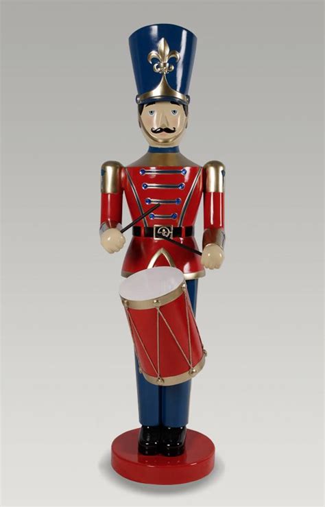 18m Nutcracker Soldier With Drum On Red Base Chas Clarkson