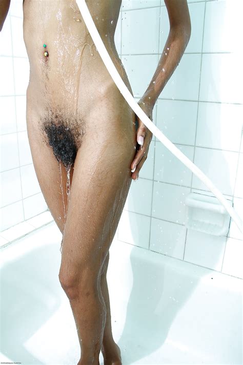 Hairy Skinny Ebony Takes A Shower Photo X Vid Com