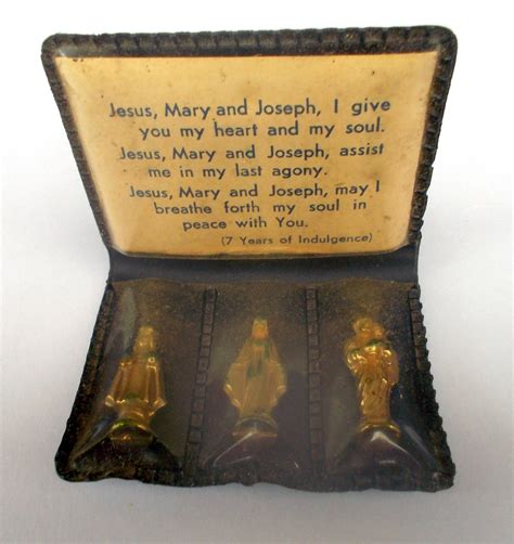 Vintage Pocket Shrine Jesus Mary And Joseph Catholic Wwii Etsy