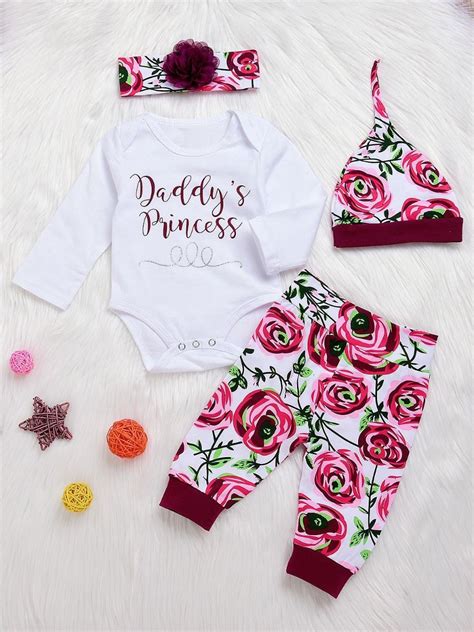 Wholesale 4 Piece Newborn Baby Girl Clothes Outfit Set