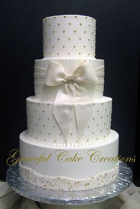 Elegant Ivory And Gold Wedding Cake Pink Wedding Cake Ivory Wedding
