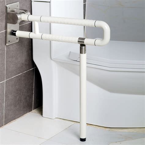 Handle Bar For Disabled Toilet Security Nylon Coating And Inner Stainless Steel Grab Bar Fold Up