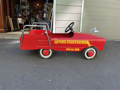 Original Amf Fire Truck Pedal Car Engine No 508 Toy Great Vintage