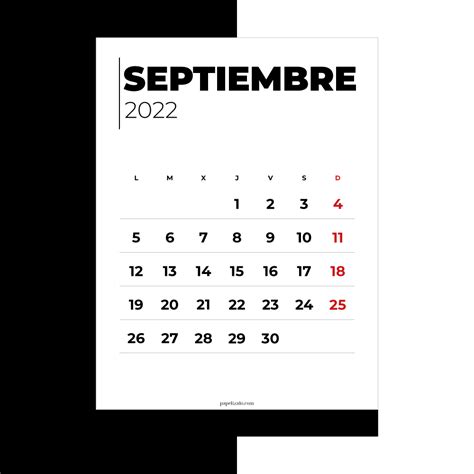 📆 Calendario Septiembre 2022 Pdf Gratis Para Imprimir