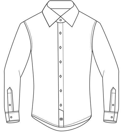 Button Up Shirt Flat Technical Coloring Pages