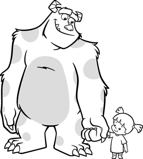 Monsters inc pictures to print and colour pusat hobi. Monsters Inc, : Sulley is Taking Care of Boo in Monsters Inc Coloring Page | Coloring pages ...