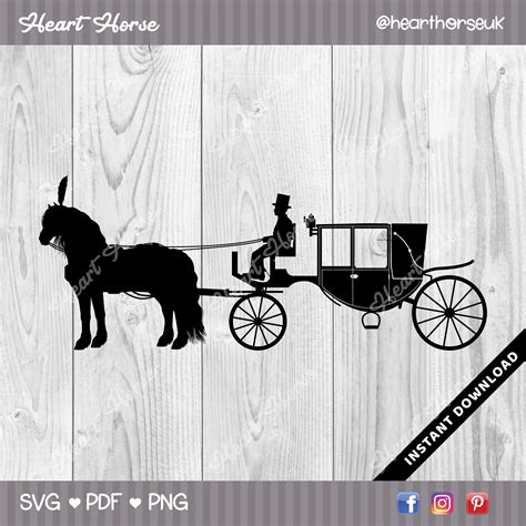 Horse And Carriage Svg Horse Silhouette Svg Carriage Driving Etsy Uk