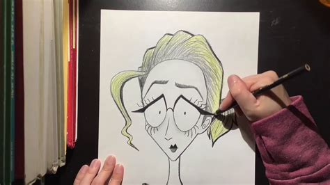 Drawing Tim Burton Style Portraits Youtube
