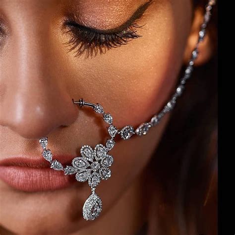 Diamond Nath Ideas Diamond Nose Ring Bridal Earrings Vintage Nose