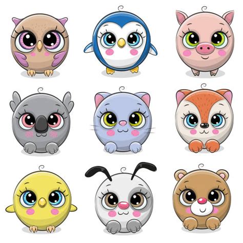 Cute Cartoon Animals With Big Eyes Illustrations Royalty Free Vector Graphics And Clip Art Istock