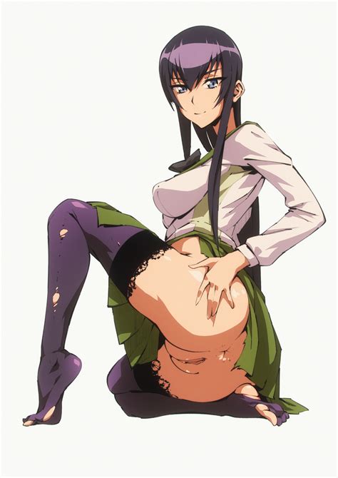 rule 34 bottomless bottomless skirt female flou highschool of the dead long hair looking at