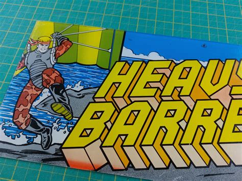 Heavy Barrel Data East Used Original Plexi Marquee Arcade Art Shop