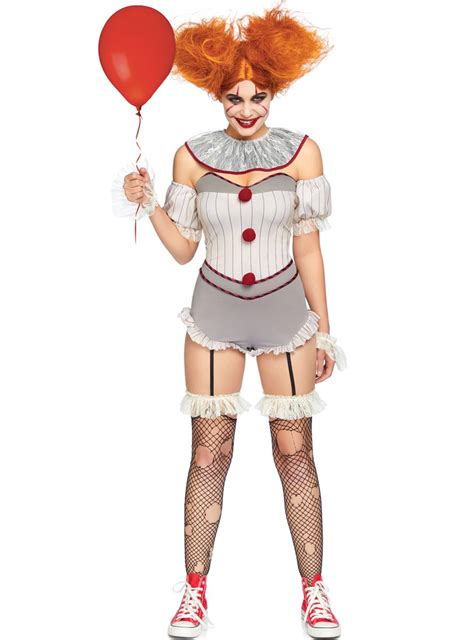 Sexy Killer Sewer Clown Halloween Costume Womens