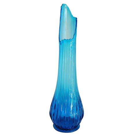 Tall Vintage Turquoise Glass Vase Chairish