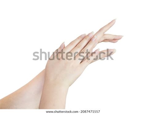 Closeup Beautiful Womans Hand Isolated On Stock Photo 2087471557