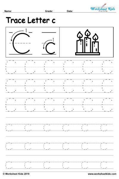 Letter C Worksheets For Kindergarten Letter C Alphabet Tracing