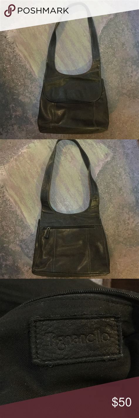 Tignanello Black Leather Hobo Shoulder Bag Hobo Handbags Leather