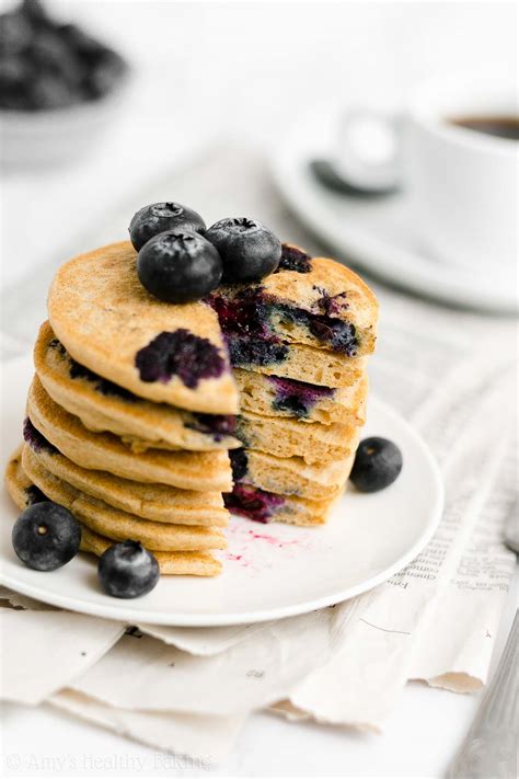 The Ultimate Healthy Blueberry Pancakes One Bowl Recipe Amys