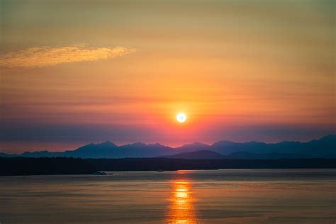 Sunset Over The Olympic Mountains West Seattle Patrick Obrien Flickr